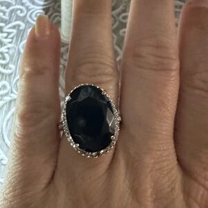 Elegant Black and Silver Women's Ring